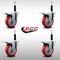 Service Caster 4'' SS Red Poly Swivel 3/4'' Expanding Stem Caster Set Total Lock Brake, 4PK SCC-SSEXTTL20S414-PPUB-RED-34-4 - alternate 2